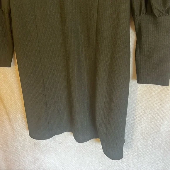 Emma & Michele Shift Dress Dark Green Long Sleeve V-neckline Size Large - Picture 5 of 7